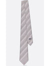 Striped Cannage Tie Gray White Silk - DIOR - BALAAN 2