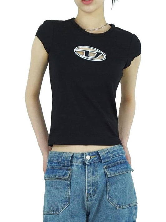 T Angie Peekaboo Logo Short Sleeve T-Shirt Black - DIESEL - BALAAN 2