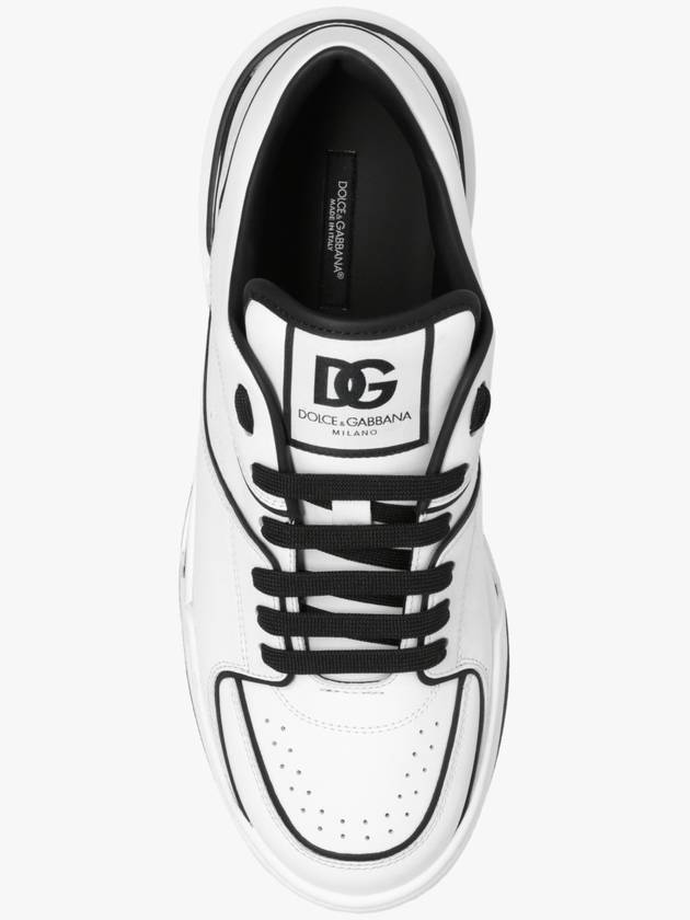 New Rome DG Logo Calfskin Low Top Sneakers White - DOLCE&GABBANA - BALAAN 7