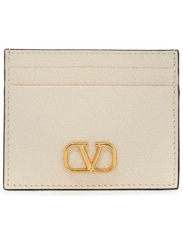 V logo signature card wallet ivory - VALENTINO - BALAAN 1