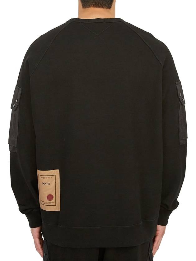 Multi-pocket Snap Crew Neck Sweatshirt Black - TEN C - BALAAN 7