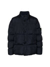 Garment Dyed Crinkle Reps Down Padding Navy - STONE ISLAND - BALAAN 2