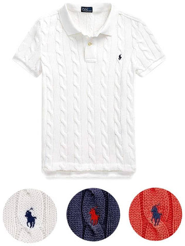 Cable slim fit knit women's polo knit - POLO RALPH LAUREN - BALAAN 1