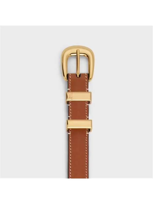 Women's Small Western Natural Calfskin Belt Tan - CELINE - BALAAN 3