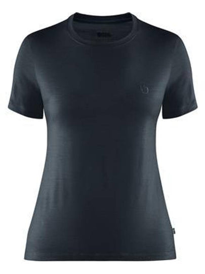 Women's Abisko Wool Short Sleeve T-Shirt Dark Navy - FJALL RAVEN - BALAAN 2