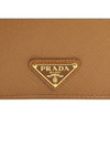 Gold Triangle Logo Saffiano Half Wallet Caramel - PRADA - BALAAN 8