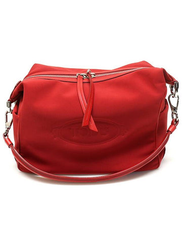 Alber Elbaz Collaboration Red Neoprene Pebble Medium Hobo Shoulder Bag - TOD'S - BALAAN 1