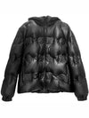 1AAUZH Monogram Logo Leather Hooded Down Jacket Black Men's Jacket TSH - LOUIS VUITTON - BALAAN 1