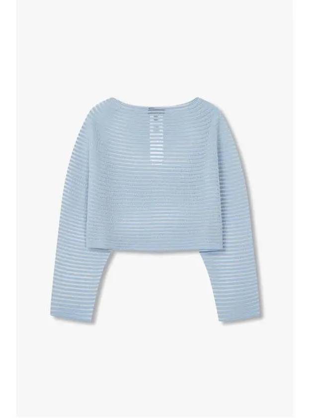 Women s Striped Cape Knit Light Blue - EMPORIO ARMANI - BALAAN 1