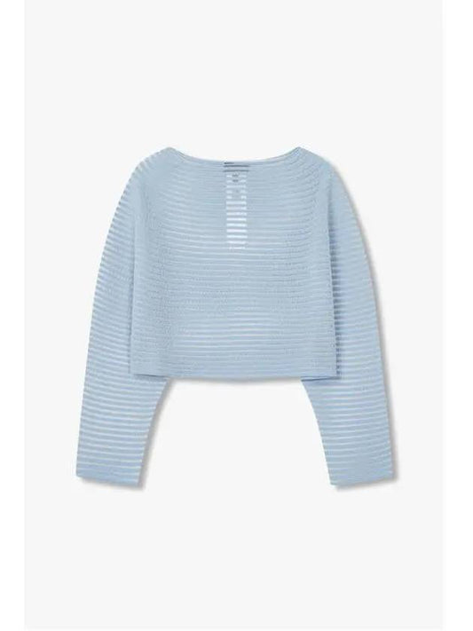 Women s Striped Cape Knit Light Blue - EMPORIO ARMANI - BALAAN 1