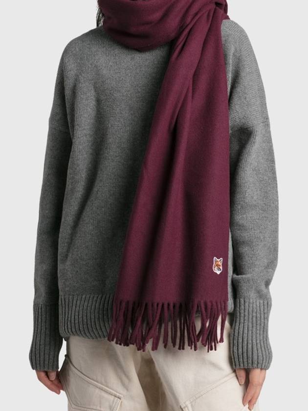 Foxhead Wool Muffler Scarf Wine Color Unisex - MAISON KITSUNE - BALAAN 7