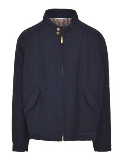 RWB Striped Tweed Zip-Up Jacket Navy - THOM BROWNE - BALAAN 2