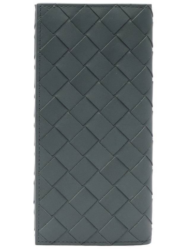 Intrecciato Calfskin Long Wallet Slate - BOTTEGA VENETA - BALAAN 1