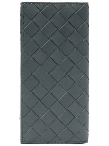 Intrecciato Calfskin Long Wallet Slate - BOTTEGA VENETA - BALAAN 1