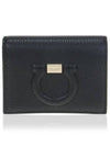 Gancini Logo Half Wallet Black - SALVATORE FERRAGAMO - BALAAN 2