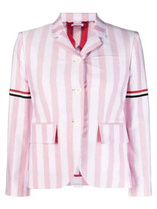 High Armhole RWB Arm Banding Striped Jacket Pink - THOM BROWNE - BALAAN 2