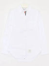 Women's Hidden Three Stripes Oxford Classic Shirt White - THOM BROWNE - BALAAN 4