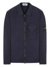 Stretch Cotton Gabardine Overshirt Jacket Navy - STONE ISLAND - BALAAN 2