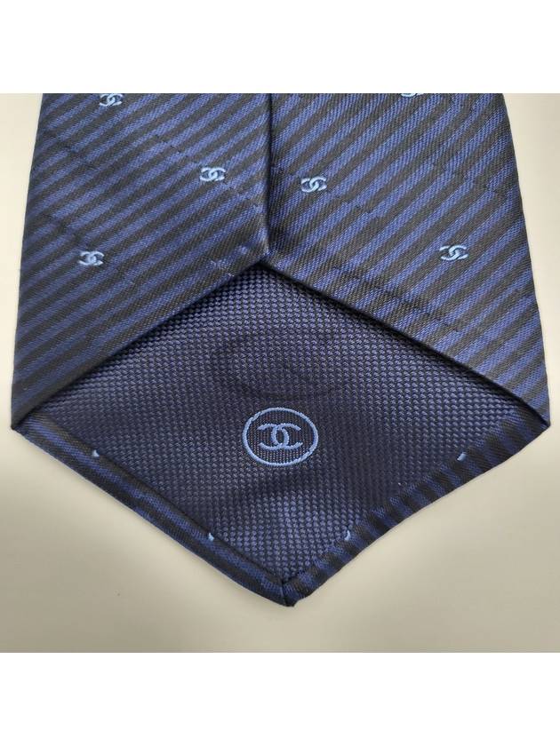 Men s tie silk CC logo navy AAA053 - CHANEL - BALAAN 8