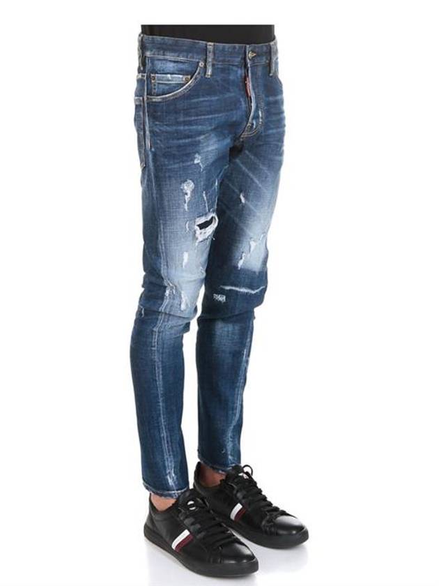 Men's Patch Sexy Skinny Jeans Blue - DSQUARED2 - BALAAN 4