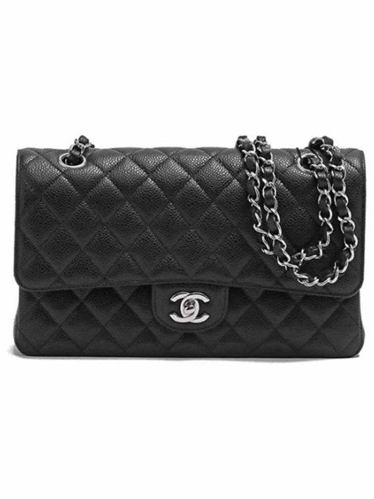 Classic Grained Calfskin Medium Shoulder Bag Black - CHANEL - BALAAN 2