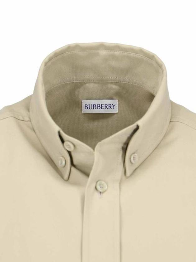 Cotton Oxford Short Sleeve Shirt Green - BURBERRY - BALAAN 5