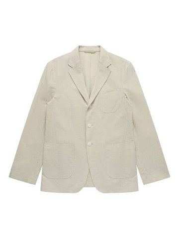 Men's Linen Blend Out Pocket Jacket Light Beige - SOLEW - BALAAN 1