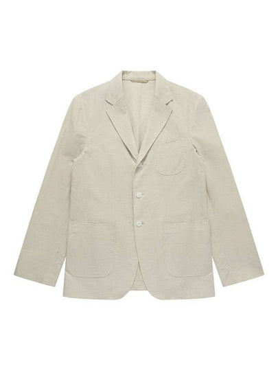 Linen Blend Out Pocket Jacket Light Beige - SOLEW - BALAAN 2