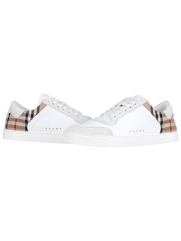 Check Leather Suede Sneakers Natural White Archive Beige - BURBERRY - BALAAN 2