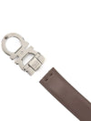 Double Gancini Reversible Leather Belt Black Auburn - SALVATORE FERRAGAMO - BALAAN 6