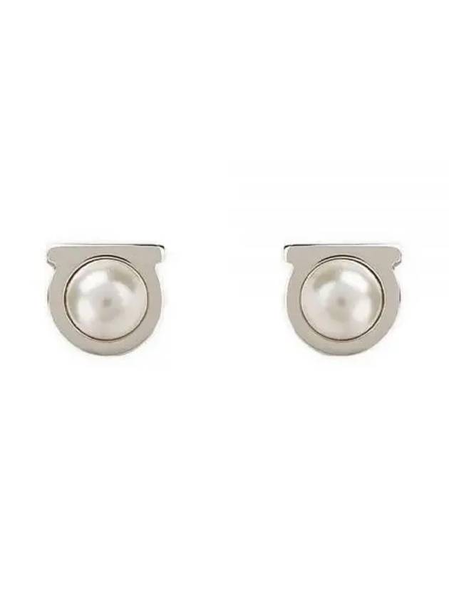 Salvatore Gancini Pearl Silver Earrings White - SALVATORE FERRAGAMO - BALAAN 2