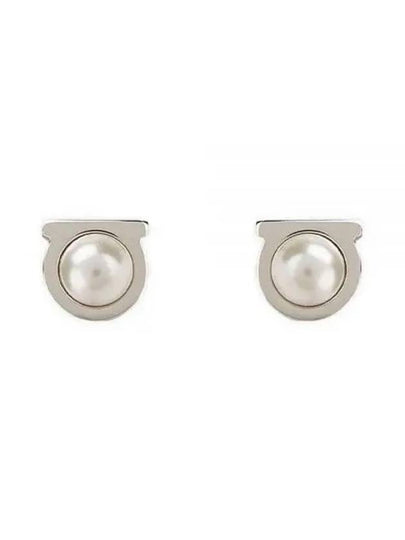 Salvatore Gancini Pearl Silver Earrings White - SALVATORE FERRAGAMO - BALAAN 2