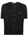 Embroidered ORB Logo Polo Cardigan Black - VIVIENNE WESTWOOD - BALAAN 2