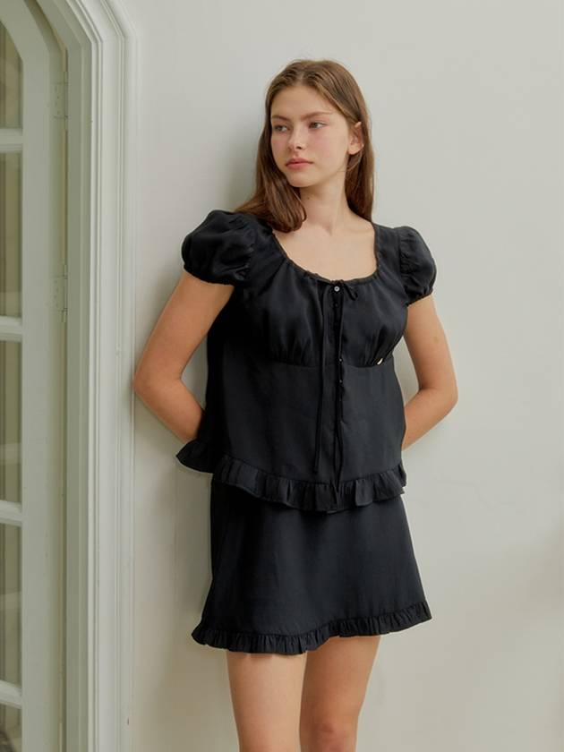 FRILL MINI SKIRT BLACK - ANOETIC - BALAAN 1