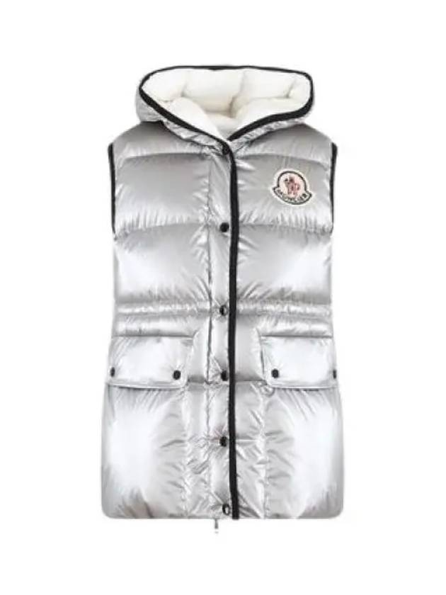 Hera Logo Down Padded Vest Silver - MONCLER - BALAAN 2