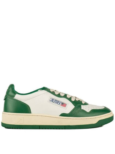 Men's Medalist Leather Low Top Sneakers Green - AUTRY - BALAAN 2