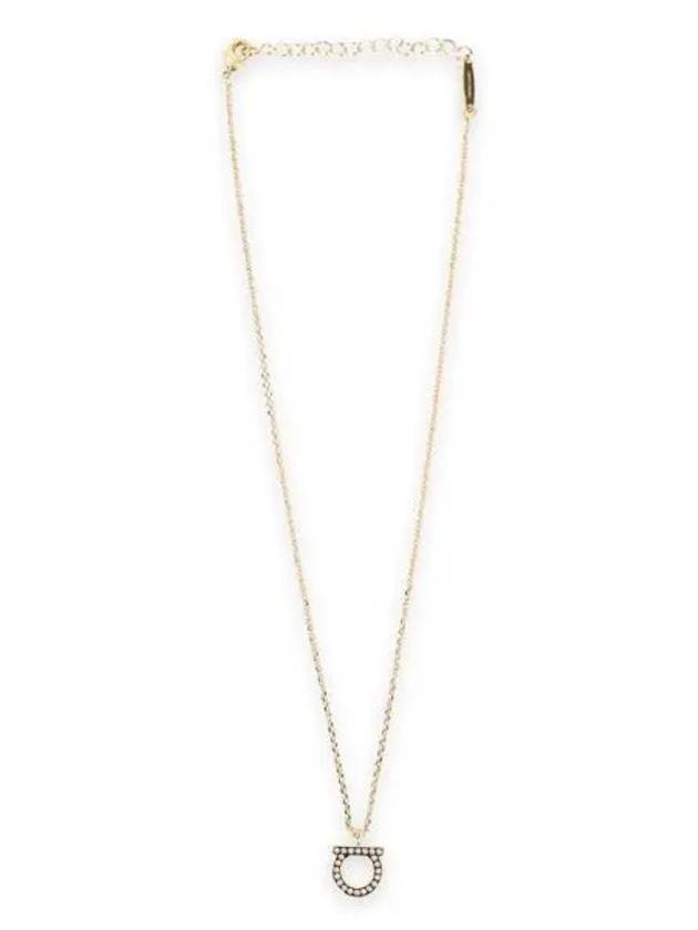 Gancini Crystals Necklace Gold - SALVATORE FERRAGAMO - BALAAN 2