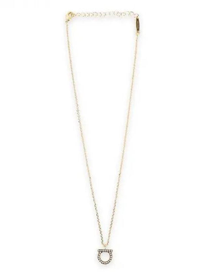 Gancini Crystals Necklace Gold - SALVATORE FERRAGAMO - BALAAN 2