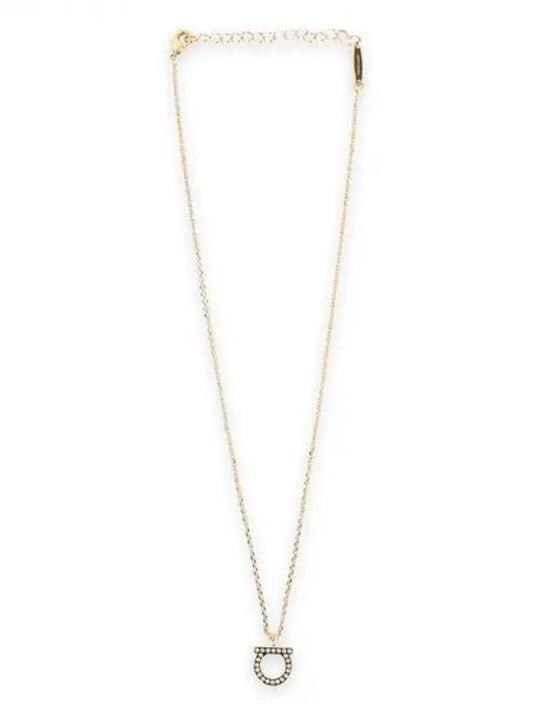 Gancini Crystals Necklace Gold - SALVATORE FERRAGAMO - BALAAN 2