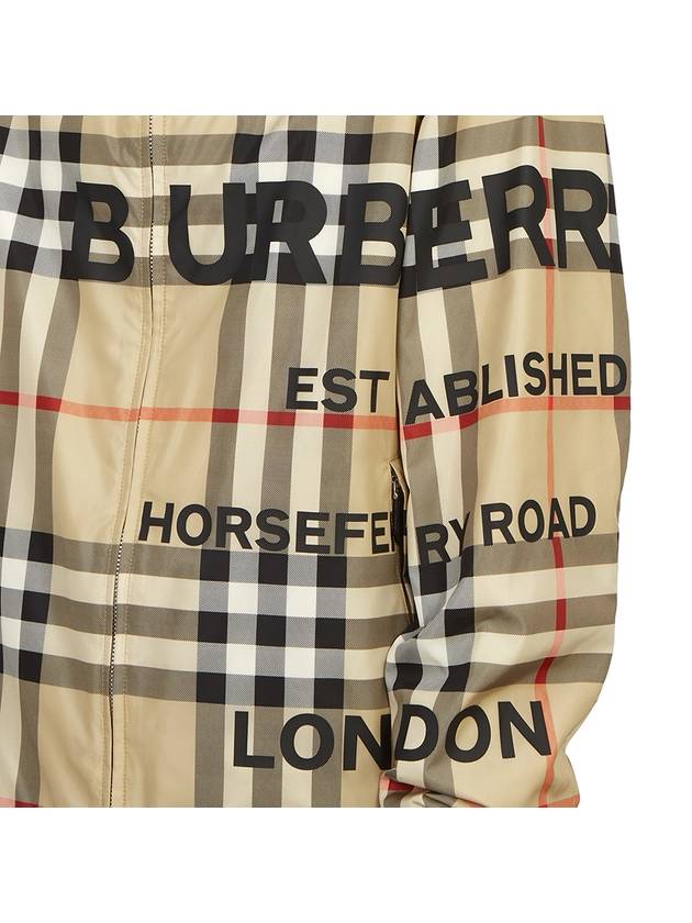 Men's Horseferry Print Check Hoodie Zip-up Beige - BURBERRY - BALAAN 11