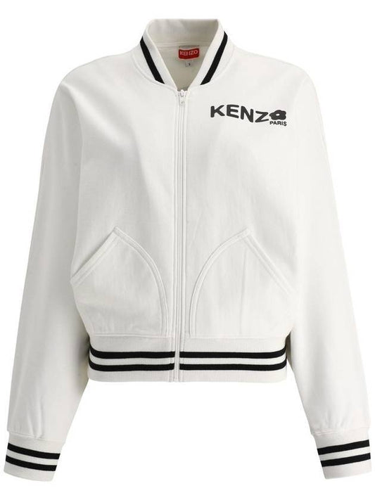 Women's Boke Flower Cotton Zip-up Jacket White - KENZO - BALAAN 1