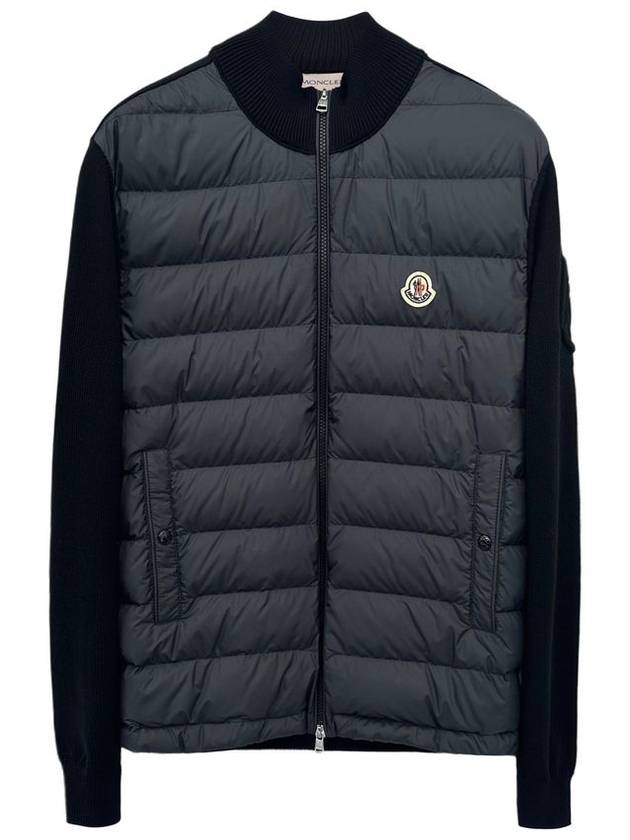 Padded Cotton Zip-Up Cardigan Black - MONCLER - BALAAN 2