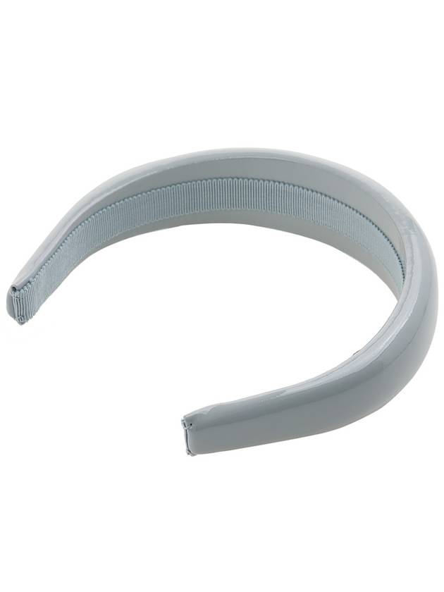 Logo Patent Leather Headband Pearl Grey - MIU MIU - BALAAN 6