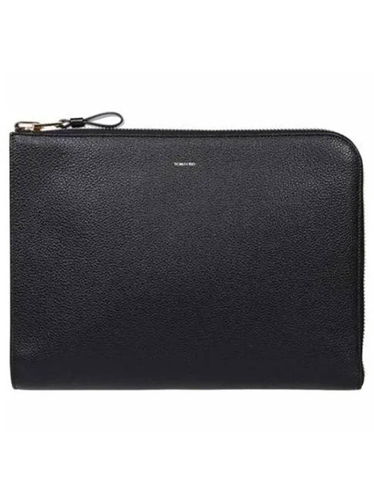 Logo Grain Leather Buckley Clutch Bag Black - TOM FORD - BALAAN 2