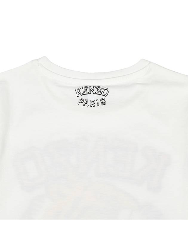 Kids Logo Print Short Sleeve T-Shirt White - KENZO - BALAAN 5