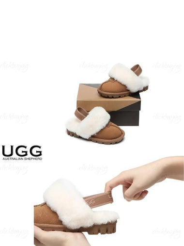 Suzy Slippers Fur Sandals Kids Ugg AS2038K Chestnut - EVER AUSTRALIA UGG - BALAAN 1