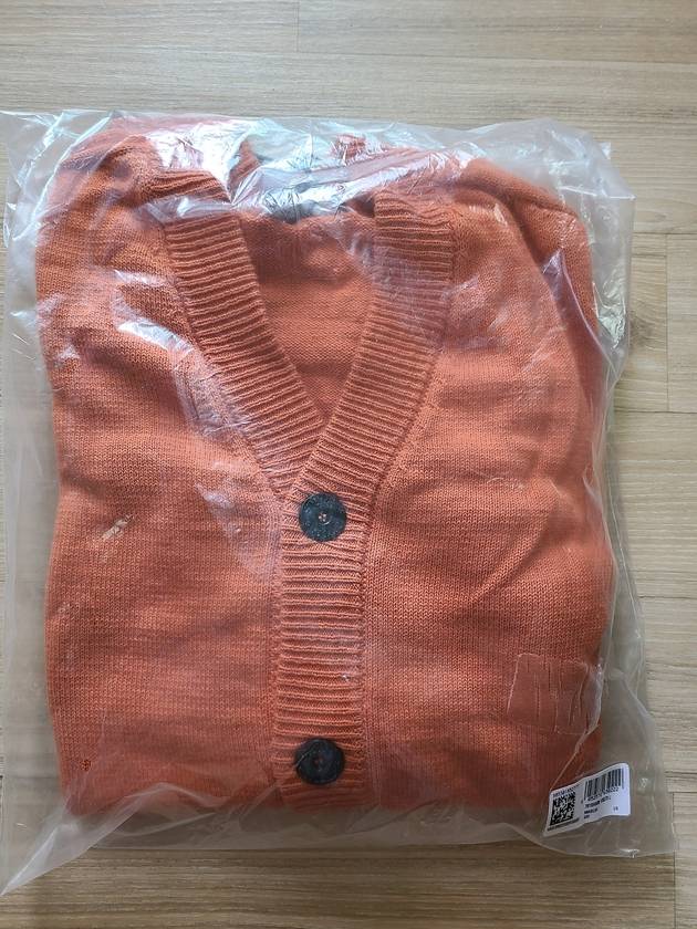 Wappen V-neck Cardigan Orange - STONE ISLAND - BALAAN 6