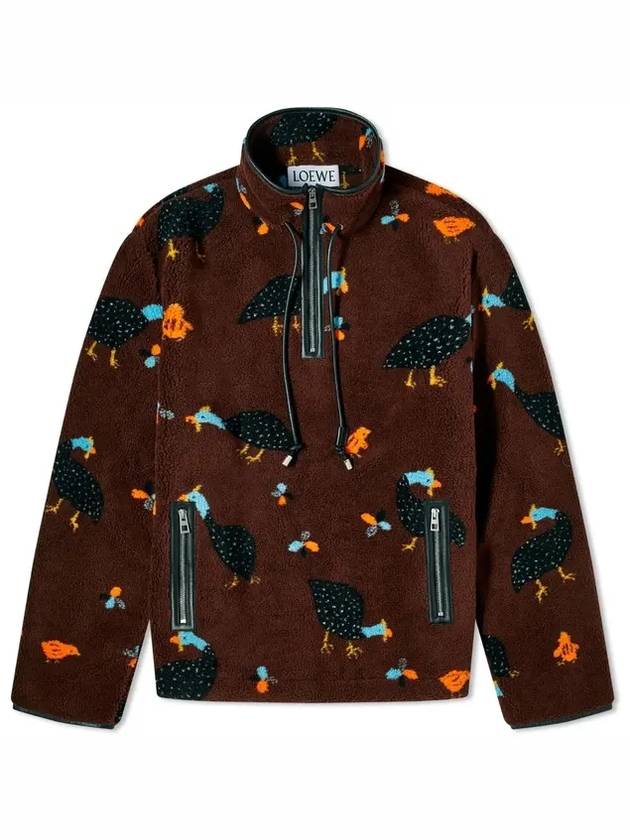 Bird Print Fleece Anorak Chocolate Brown - LOEWE - BALAAN 2