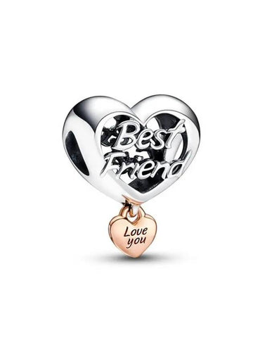 Love You Best Friend Heart Charm Silver - PANDORA - BALAAN 1