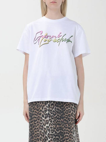 T-shirt di cotone Ganni con logo - GANNI - BALAAN 1